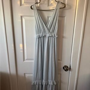 Caution To The Wind Light Blue Striped Maxi Dress